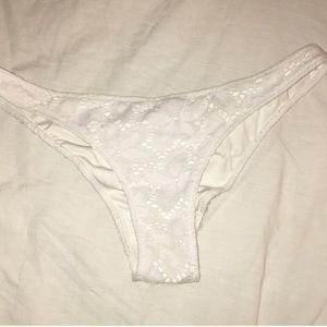 Ruched lace itsy bikini bottom